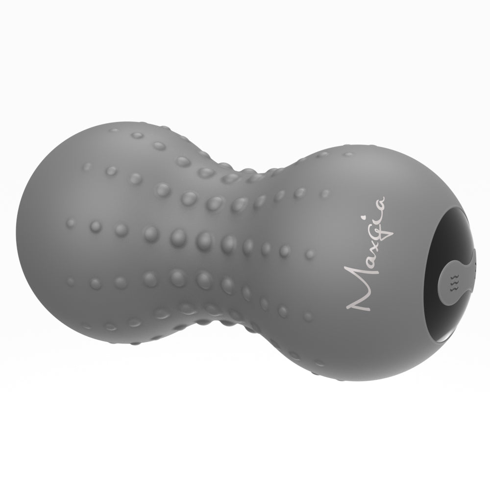 Maxgia Double Massage Ball, Heating Peanut Roller With 5 Vibrations, Gray