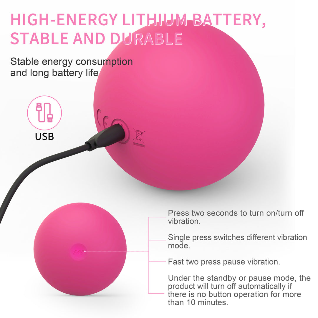 Bola de masaje vibratoria Maxgia de 5 velocidades, bola giratoria, roja