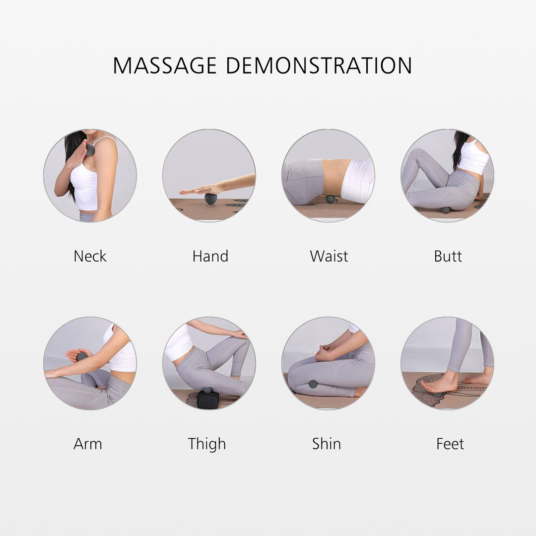 Maxgia Mini Massage Ball, 2" Vibrating Massage Roller Ball with 5 Vibrations, Purle