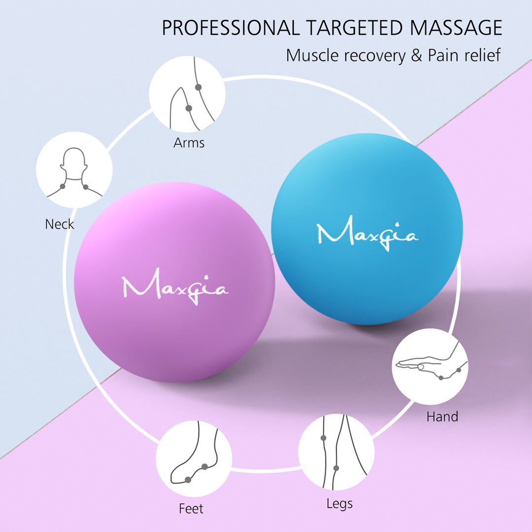 Maxgia Mini Massage Ball, 2" Vibrating Massage Roller Ball with 5 Vibrations, Purle