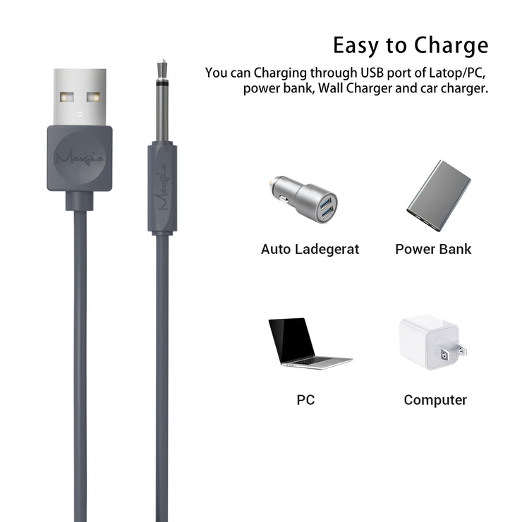 Maxgia USB Charging Cable - 2.5mm DC Charger Cord - 82cm