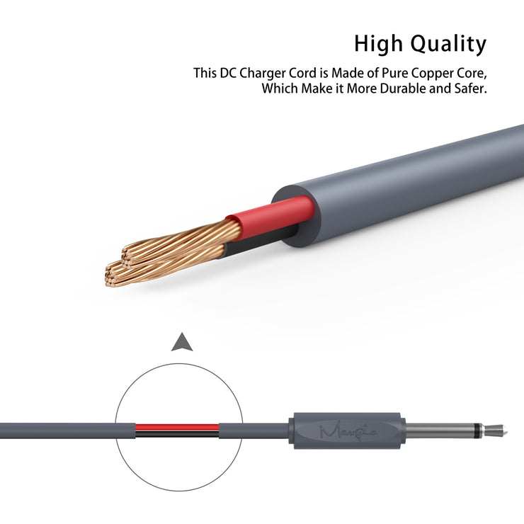 Maxgia USB Charging Cable - 2.5mm DC Charger Cord - 82cm