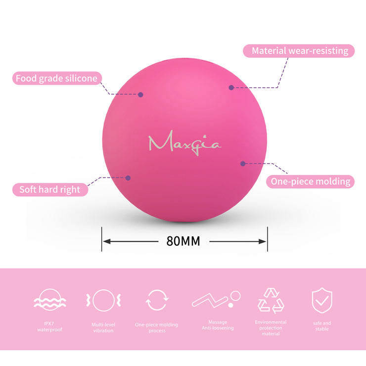 Maxgia Single Massage Ball, 3" Vibrating Massage Roller Ball with 5 Vibrations, Red