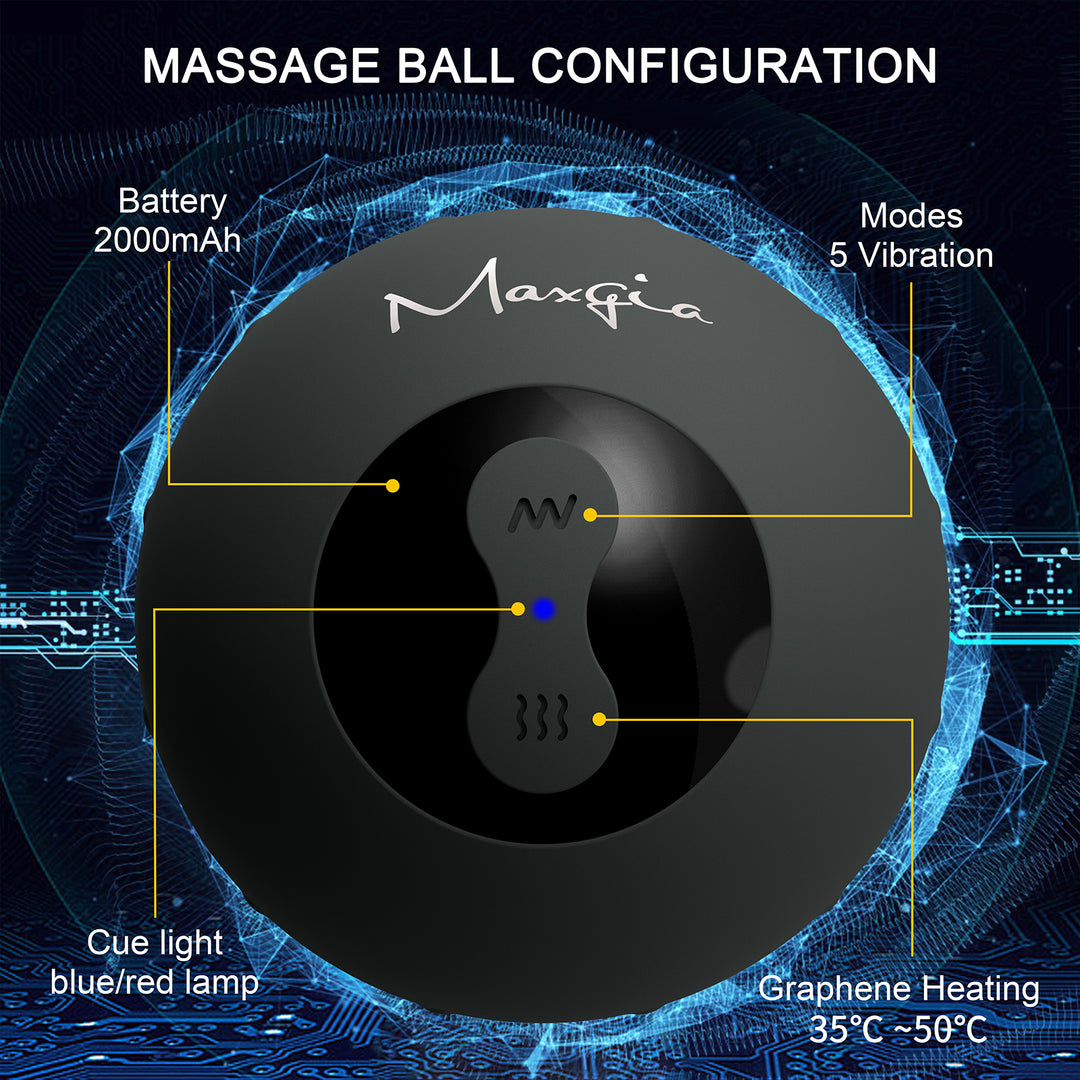 Boule de massage chauffante Maxgia, boule de cacahuète, gris