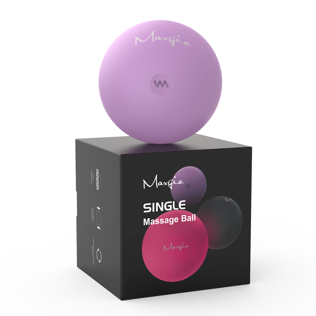 Maxgia Single Massage Ball, 3" Vibrating Massage Roller Ball with 5 Vibrations, Purple