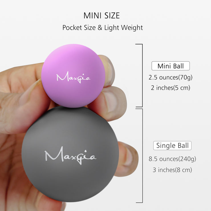 Maxgia Mini Massage Ball, 2" Vibrating Massage Roller Ball with 5 Vibrations, Gray
