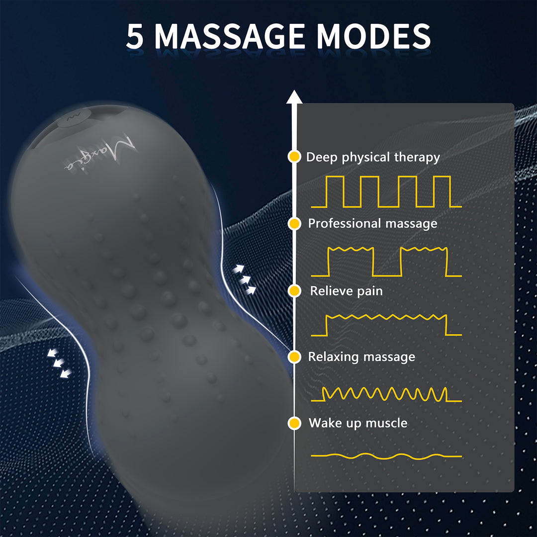 Maxgia Erdnuss-Massageball, Doppelkugel, Grau